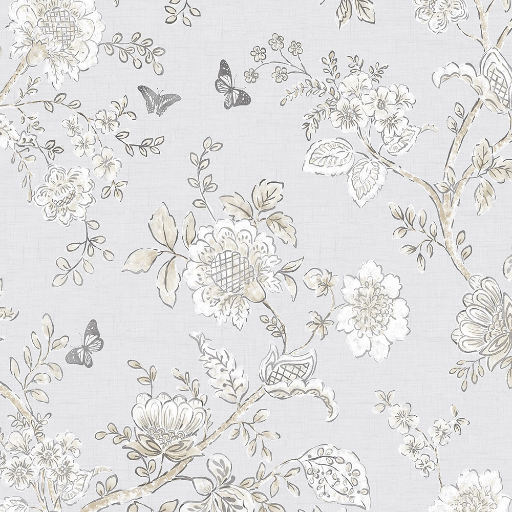 Patton Wallcoverings FH37538 Farmhouse Living Butterfly Toile Wallpaper